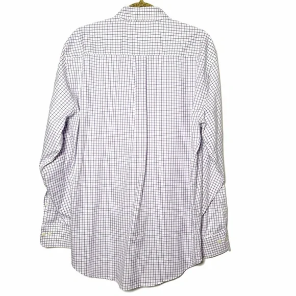 Peter Millar TCU button down purple and white checked size Large - Picture 3 of 4